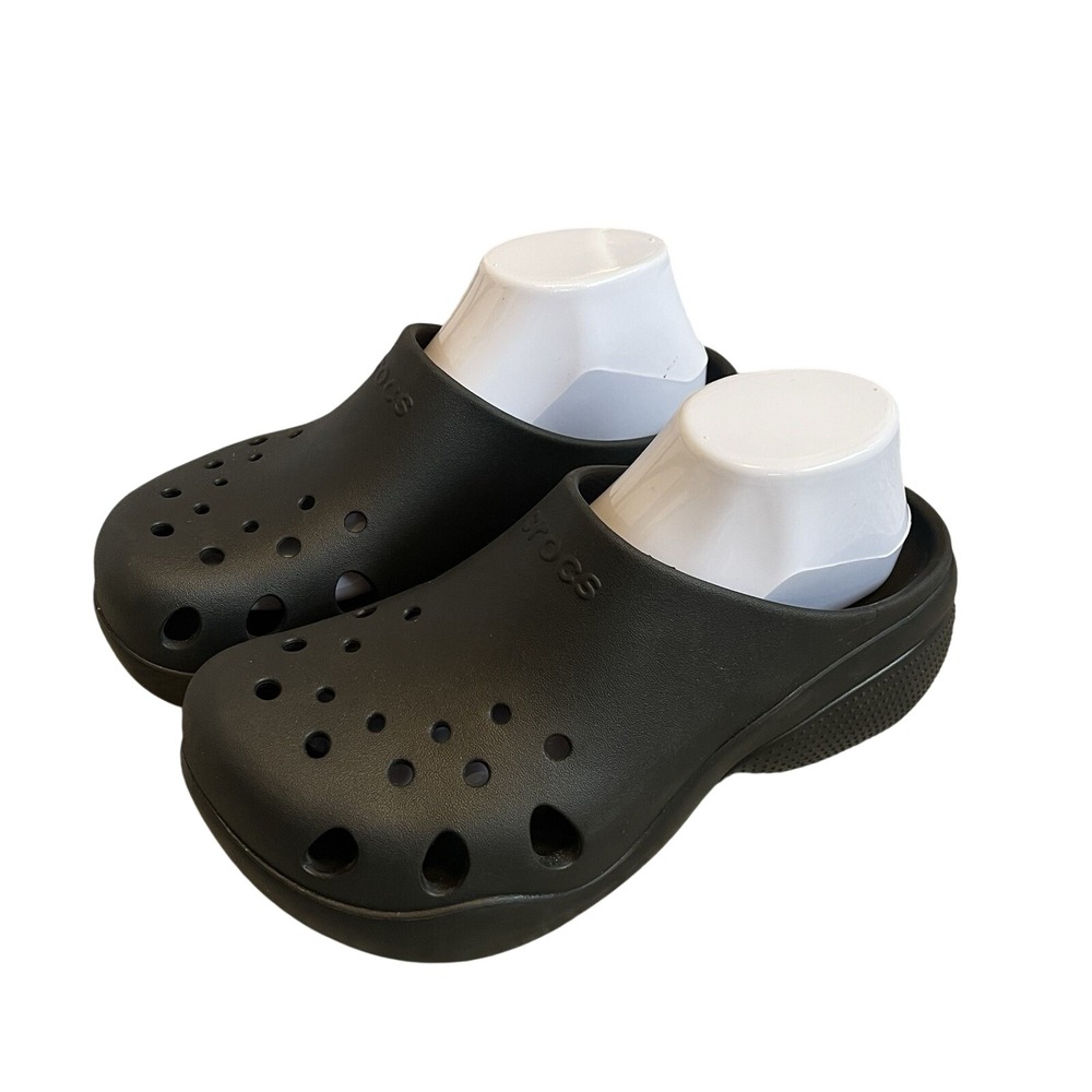 Crocs Aura Clog Black Platform Mens 7 Women 9